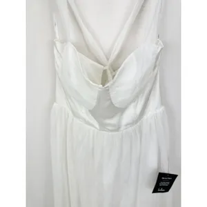Lulus Twirling For You Ivory Lace-Up Bustier Tulle Midi Dress A Line Large NWT thumbnail 7
