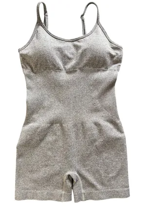 Seamless Womens Slim Fit Yoga Romper M Gray Heathered Slim Fit Modern Bodyshaper thumbnail 1