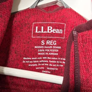 L.L. Bean Women’s Sweater Fleece Full Zip Jacket Red‎ Size Small thumbnail 8