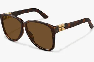 Tortoiseshell Women's Sunglasses with Gold Accents - Brown Lenses thumbnail 1