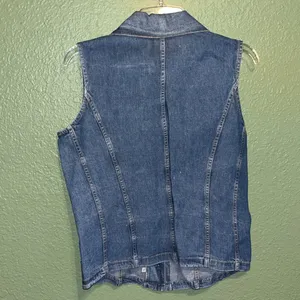 Vintage Jean Jacket Denim Button-Up Sleeveless Vest denim jacket thumbnail 4