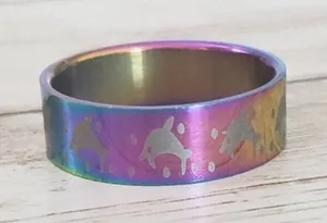 Multicolored Ring with Dolphin Design thumbnail 1