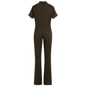Charades Air Force Angel Pilot Officer Costume Green Jumpsuit Medium NEW thumbnail 3