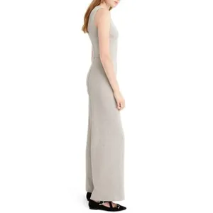 NWT J.Crew Sleeveless Lurex Jumpsuit in Silver Metallic Velvet Tie Jumper S $188 thumbnail 3