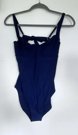 NWT Quince Deep Navy Blue Italian Underwire One Piece Swimsuit Medium thumbnail 1