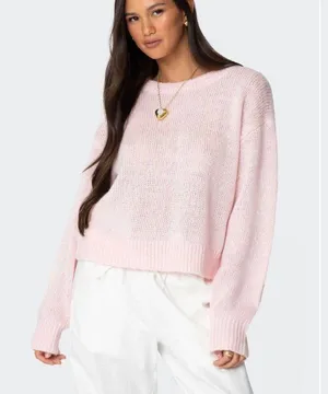 Edikted Pink Sweater thumbnail 1