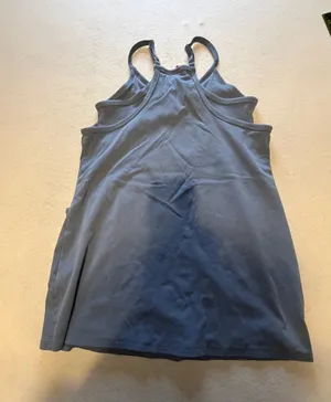 TARSE Blue V-Neck Exercise Mini Dress with Built-in Shorts and Pockets thumbnail 5