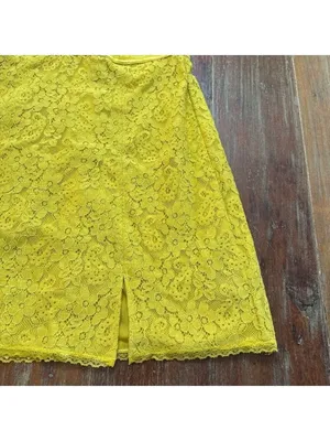 Urban Outfitters Layla Lace Mini Dress Yellow Floral Medium thumbnail 4