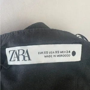 Zara Backless Bandeau Crop Top Black Floral Cutout Embroidered Minimalist XS thumbnail 7