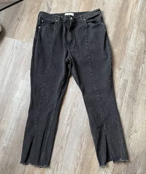 Abercrombie & Fitch The Skinny High Rise Jeans Curve Love Black Gray Size 33 16S thumbnail 1