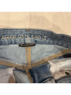 American Eagle Womans Pride Rainbow Stitched Light Wash Distressed Shorts Sz 2 thumbnail 3