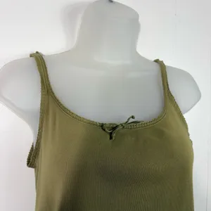 Abercrombie & Fitch Vintage Y2K Army Green Bow Butterfly Patch Tank Top Medium M thumbnail 2