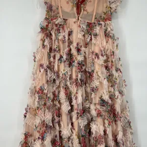 Floral Strapless Maxi Gown sheer lines lightweight thumbnail 7