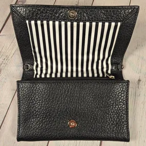 Kate Spade Southport Avenue Natalie Black Pebbled Leather Clutch‎ Crossbody thumbnail 5