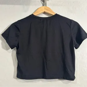 Honey Collection Black Cherry Graphic Crop Top Small Y2K Grunge Tee thumbnail 2