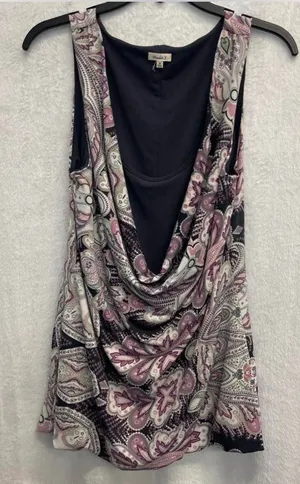 Studio Y Paisley Cowl Neck Sleeveless Blouse thumbnail 1