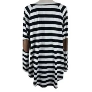 Reborn J Striped Long Sleeve Top with Brown Elbow Patches - Size Large thumbnail 4