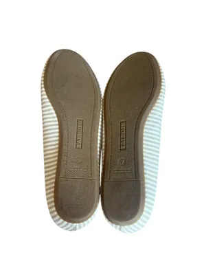Talbots Cloth Tan White Striped Zelda Ballet Flats Womens Size 7 thumbnail 3