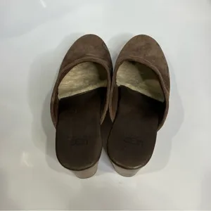 UGG Abbie clog‎ mules brown suede shearling lined women’s size 7 casual boho thumbnail 6