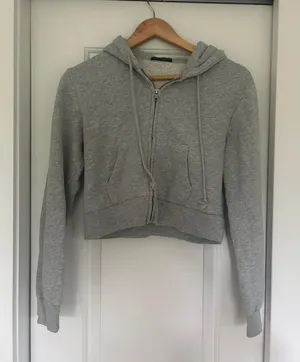 Brandy Melville Gray Crystal Hoodie thumbnail 1