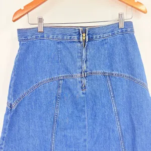 Old Navy Y2K Drapey Denim Midi Skirt Sz 6 Preppy Minimal 90s A Line Cottagecore thumbnail 5