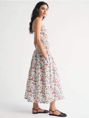Abercrombie & Fitch Bra Free Smocked Drop Waist Maxi Dress Size Small thumbnail 2