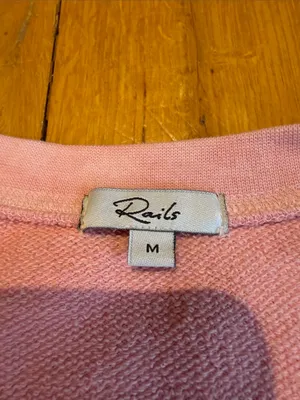RAILS REEVES Pink Peach Dip Dye Pullover Sweatshirt Medium - C51-048 thumbnail 3