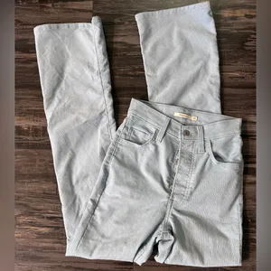 Levis Ribcage Bootcut Corduroy Pants Women 26 x 33‎ Blue Slim High Rise thumbnail 8
