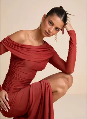 One shoulder maxi dress thumbnail 5