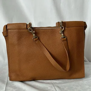 Iacucci Italy Luxurious Caramel Brown Pebbled Leather Handbag Purse 🌸🌸 thumbnail 2