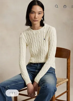 Ralph Lauren Cable Knit Wool Sweater Polo Cashmere thumbnail 1