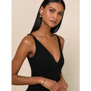 Lulu’s Melora Black Sleeveless Maxi Dress Elegant Black V-Neck Evening Dress NWT thumbnail 4