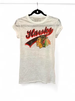 Retro Brand White Cotton Chicago Blackhawks Crew Neck T-Shirt Sz S thumbnail 3
