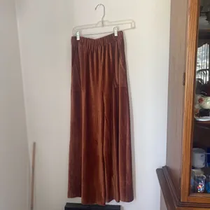 Doe & Rae Corduroy Wide Leg Pants Drawstring Copper thumbnail 2
