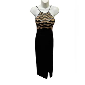 VTG Blondie & Evening Debbie Harry Vampire Trashy Sequined Halter Maxi Dress 5/6 thumbnail 2