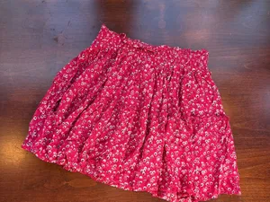 Princess Polly red floral tiered mini skirt ruffles Size 4 / Small thumbnail 3