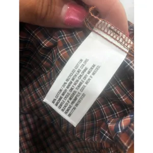 wild fable Rust Plaid Smocked Halter Peplum Tank thumbnail 3