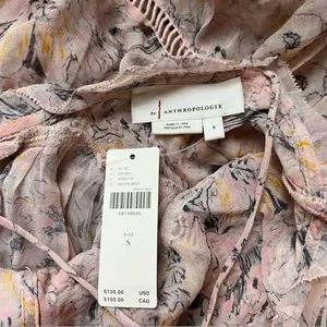 Anthropologie Sheer Curtain Top NEW Size Small thumbnail 10