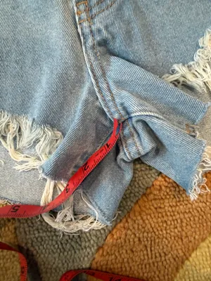 Edikted Denim Jean Shorts Button Fly High Rise Very Distressed Ripped Size XS thumbnail 2