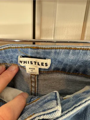 Whistles Denim Barrel Leg Cropped Jeans In Blue Women's Size 28 fall autumn thumbnail 6