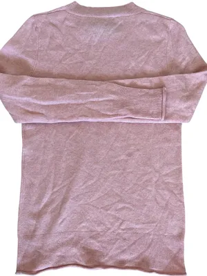 Aqua Soft Pink Cashmere Crewneck Long Sleeve Sweater Size M thumbnail 3