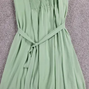 CB established 1962 Womens Dress 14 Green V-Neck Pleated Front Tie Waist Flowy thumbnail 8