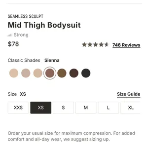 SKIMS Seamless Sculpt Mid Thigh Bodysuit Sienna Brown Small Shapewear thumbnail 2