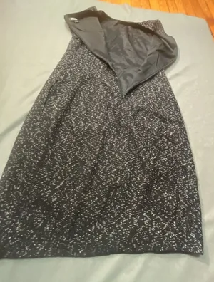 DKNY Tweed Sheath Dress Size 12 Black White Short Sleeve Made in Italy thumbnail 6