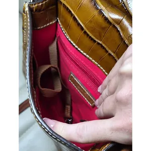 Dooney & Bourke Brown Croc-Embossed Leather Crossbody Bag thumbnail 8