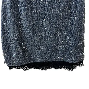 NWT Edikted Sylvester Sequin Mini Dress Silver Y2K Lace Trim Low Back Size M thumbnail 5