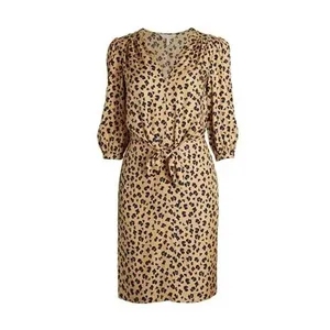 NEW Rebecca Taylor Mini Dress Tie Waist Cappuccino Print Silk Blend‎ Size 0 $395 thumbnail 3