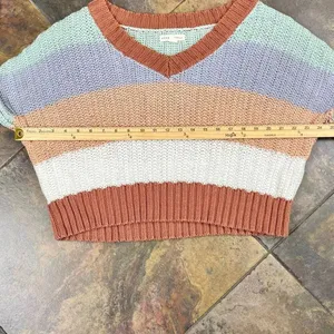 Aeropostale Pastel Block Color V-neck Knit Cropped Sweater Small thumbnail 8