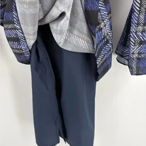 Tyler Boe women’s bell long sleeve silk sheath dress blue black pattern size s thumbnail 5
