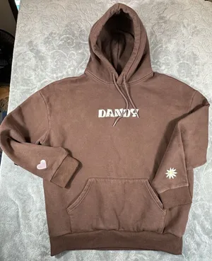 Women's Dandy Worldwide Make A Wish Oversized Lux Hoodie Large Chocolate Brown thumbnail 1